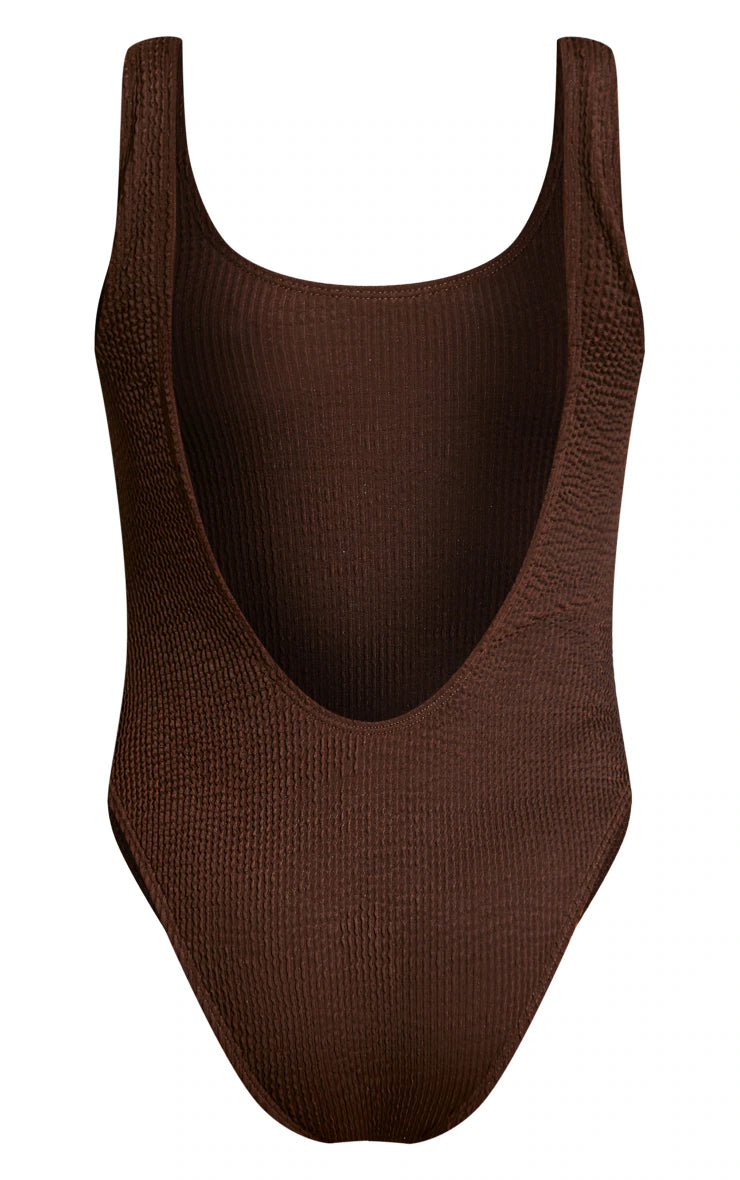 Chocolate Crinkle Low Scoop Back Swimsuit