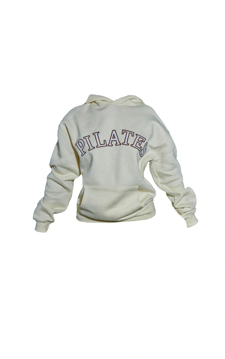 Petite Oatmeal Pilates Slogan Hoodie