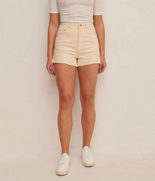 Raw Hem Slit Denim Shorts