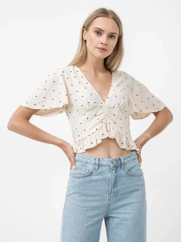 Front Rouching Frill Top