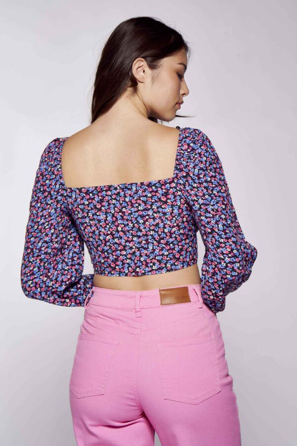 Crop Top Blouse Multicolored