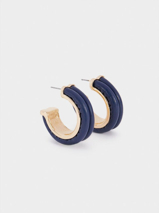 Curvy Navy Classic Earrings