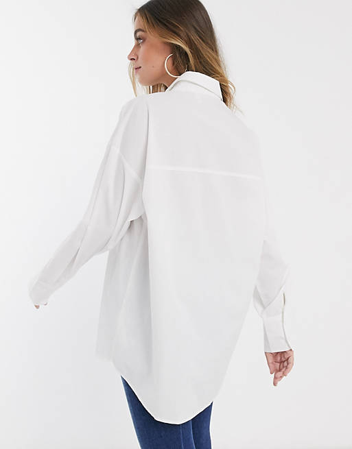 Long Sleeve Boyfriend Shirt In White