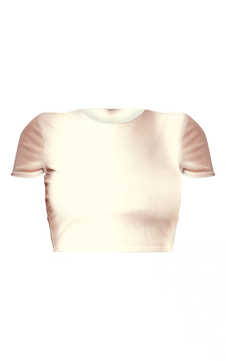 Shape Mocha Mesh Cropped T-Shirt