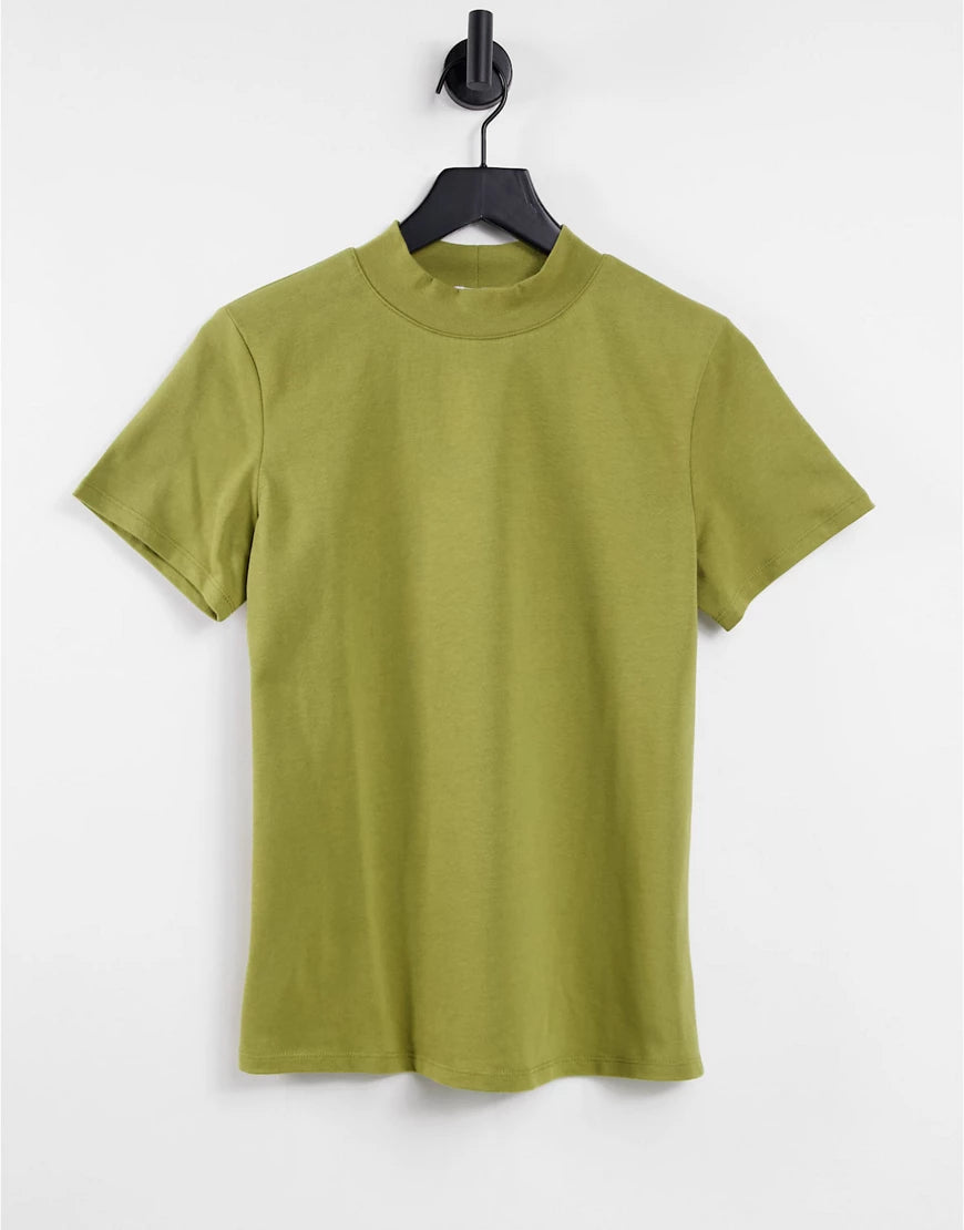 High Neck T-Shirt Khaki