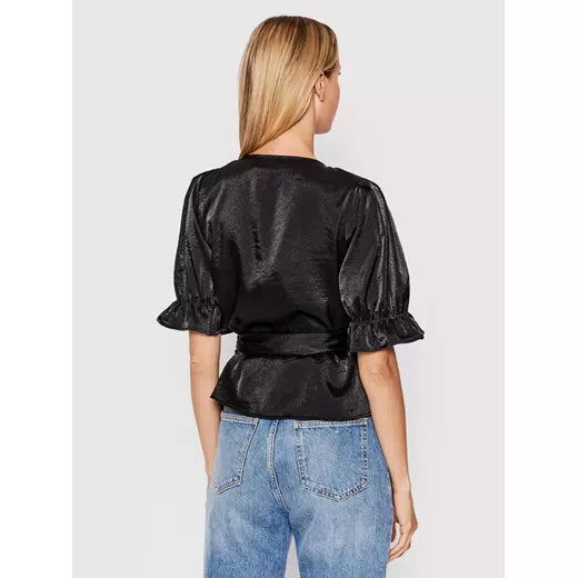 Overlap Puff Sleeve Blouse