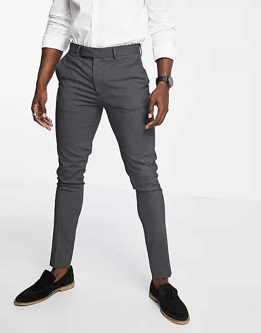 Skinny Suit Trouser In Charcoal