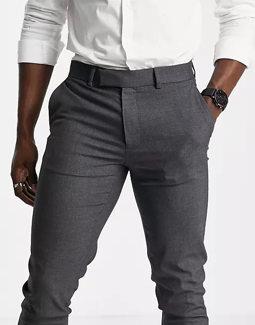 Skinny Suit Trouser In Charcoal