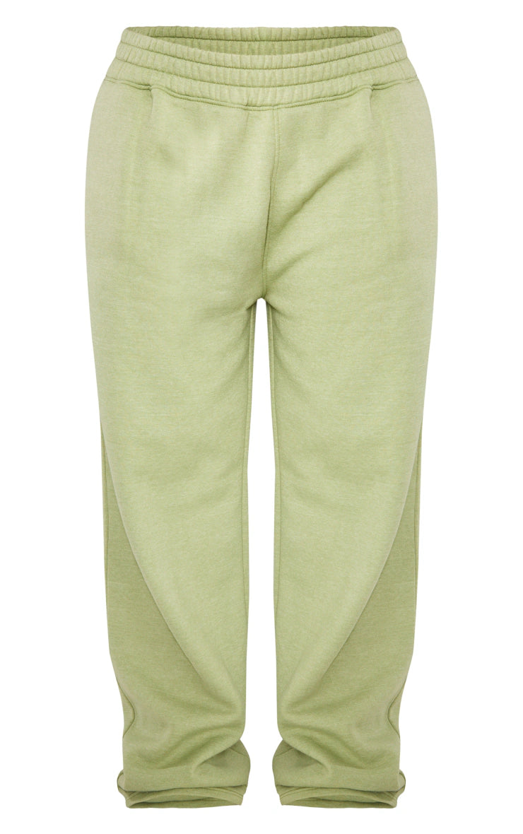 SHAPE KHAKI WASHED WIDE LEG SWEATPANTS