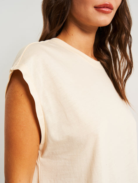 Jersey Sleeveless Top White