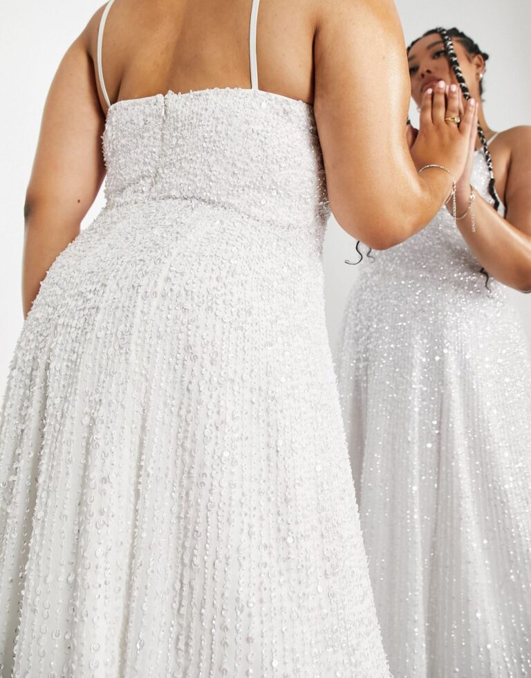 Curve Eva Embellished Cami Midi Wedding Dress