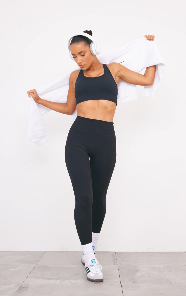 Black Sculpt Double Layer Padded Sports Bra