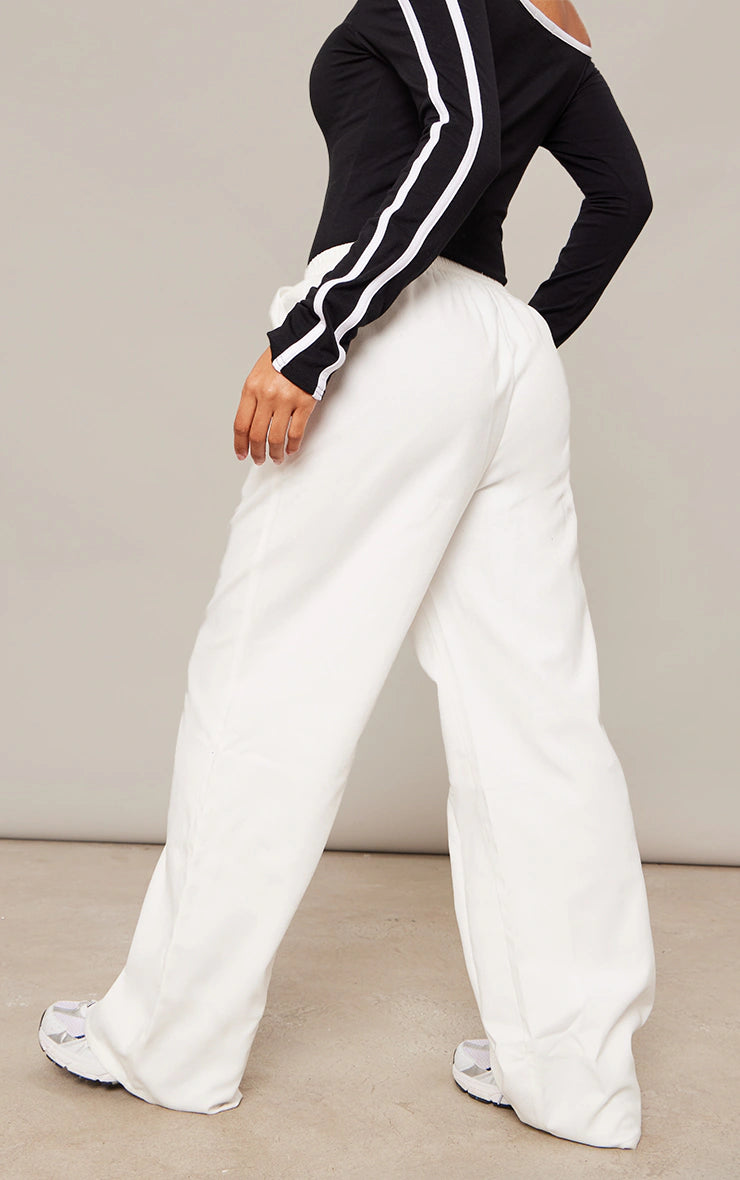 Cream Premium Twill Blend Drawstring Waist Trousers