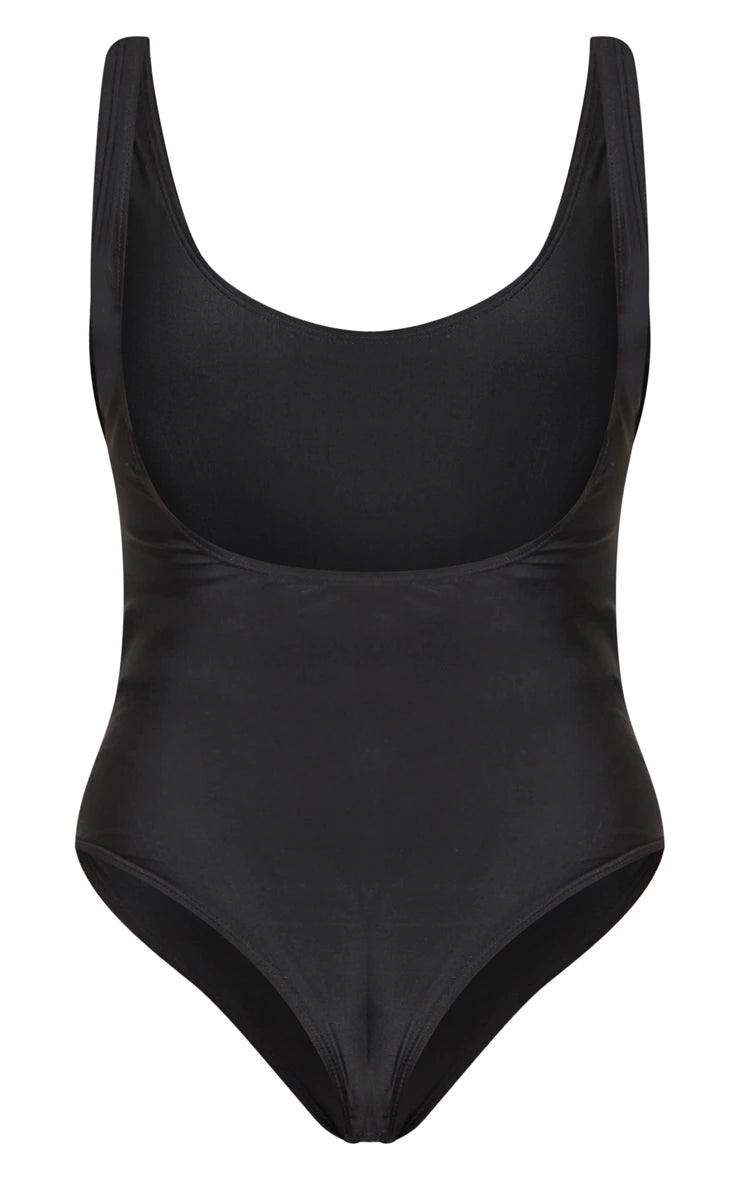 Black Basic Scoop Swimsuit