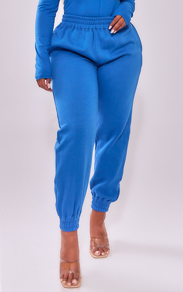 Shape Bright Blue Pocket High Waist Cuffed Sweatpants