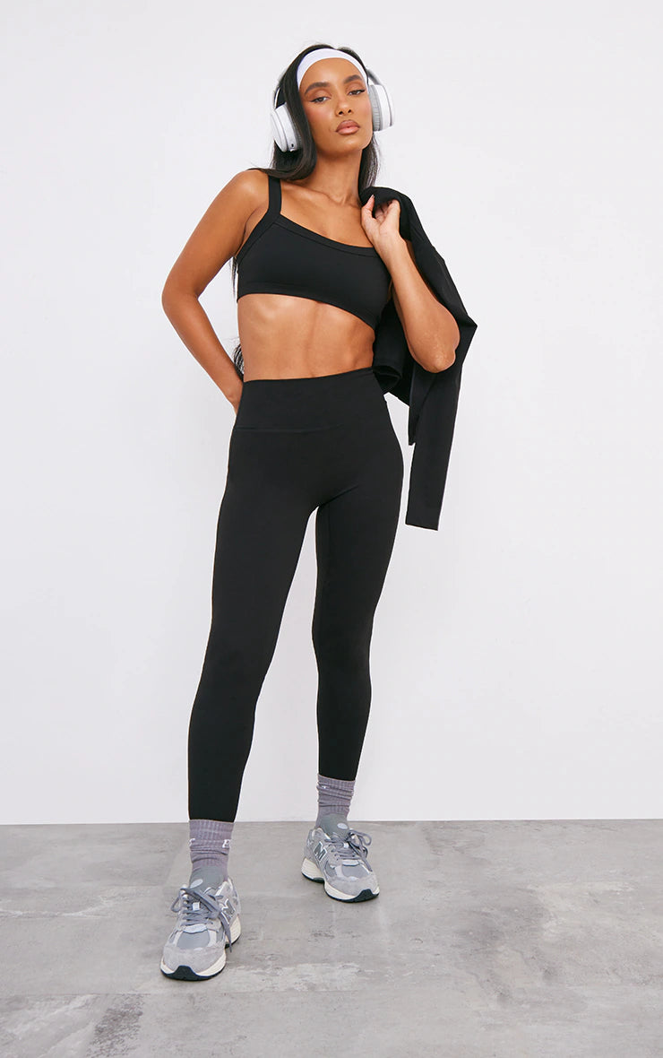 Black Sculpt Extreme Cropped Gym Vest Top