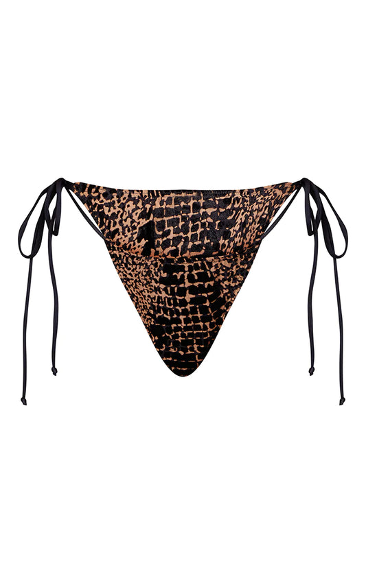 Stone Devore String Side Bikini Bottoms