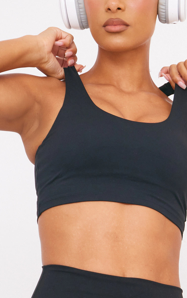 Black Sculpt Double Layer Padded Sports Bra