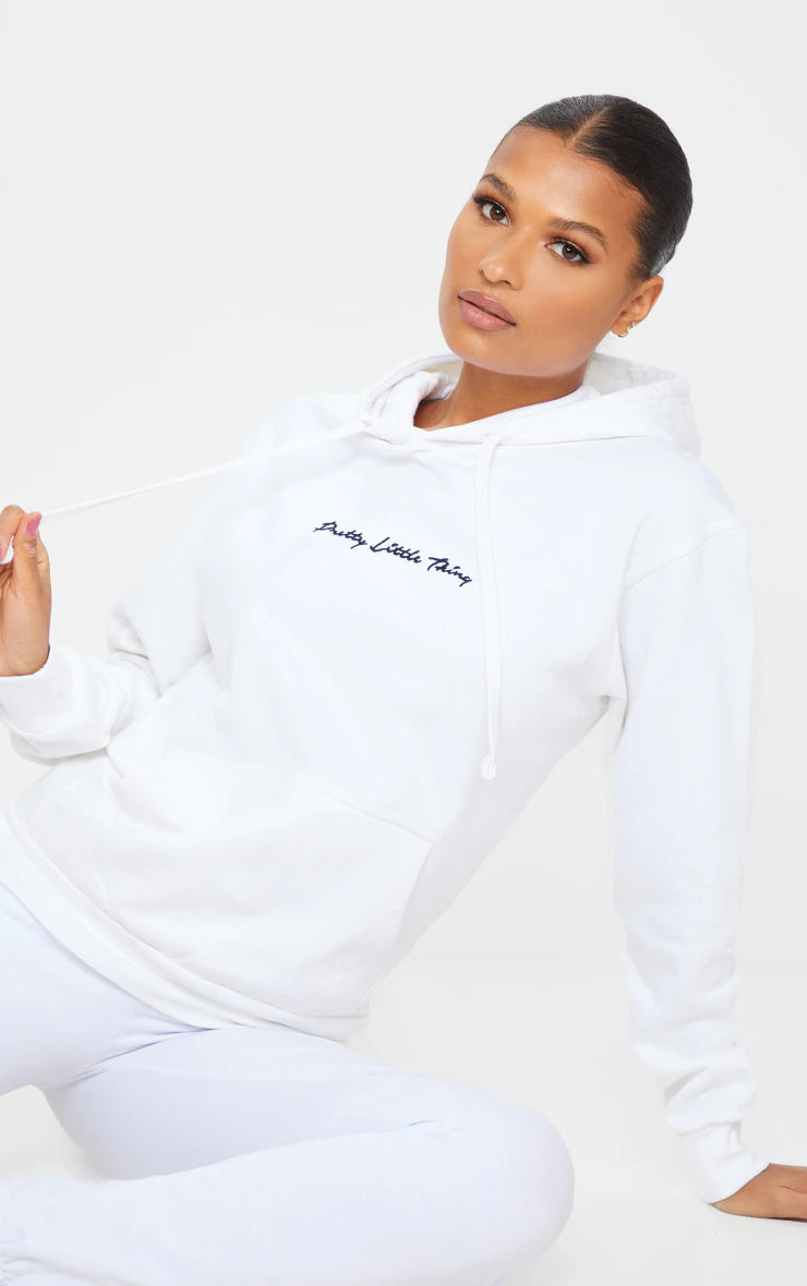 White Oversized Sweat Hoodie