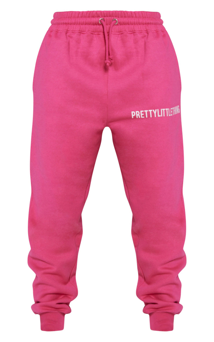 Hot Pink High Waist Cuffed Sweatpant