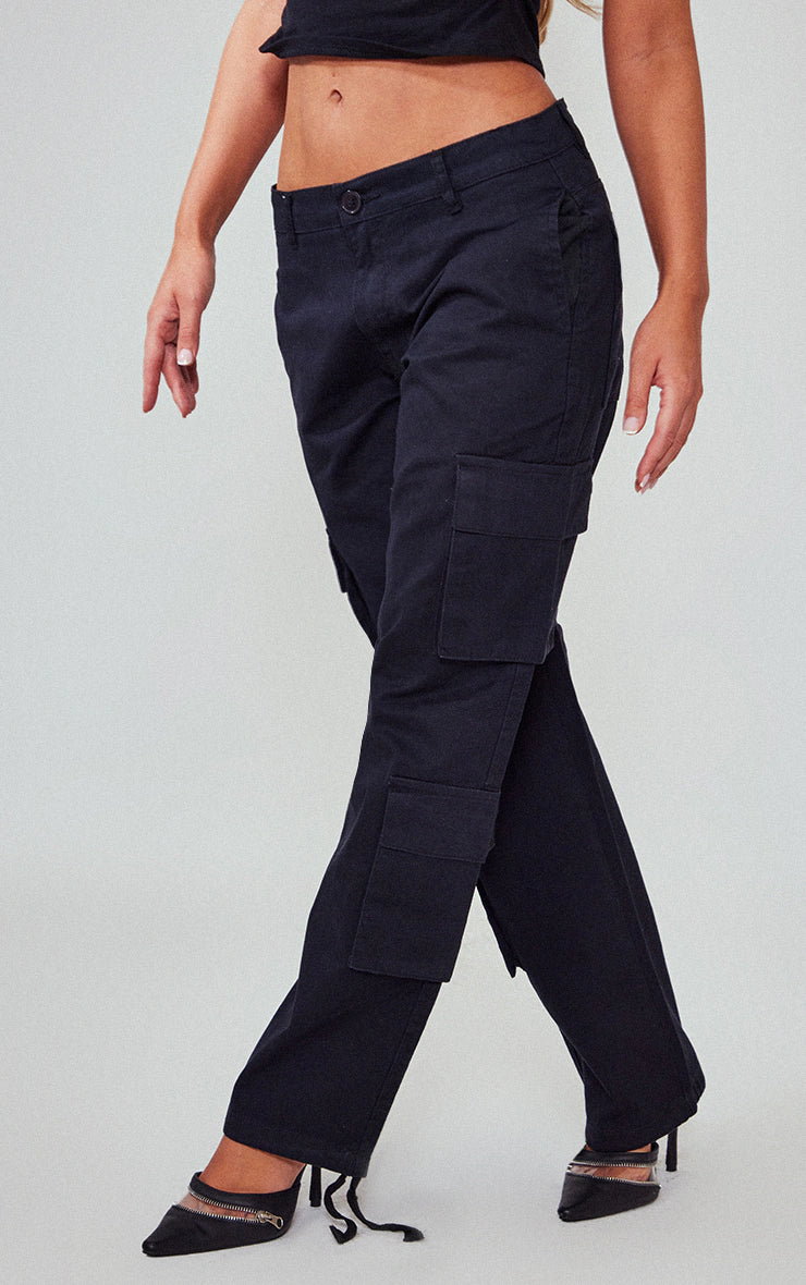 BLACK TIE CUFF STRAIGHT LEG CARGOS