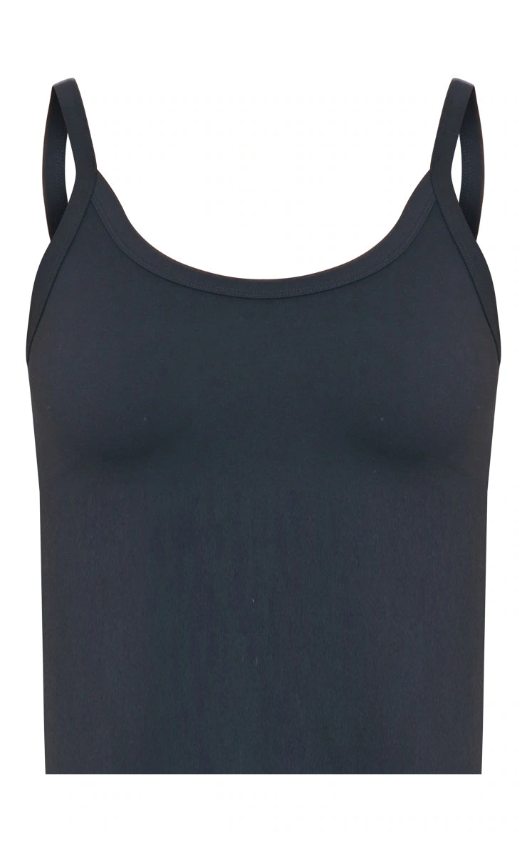 Black Sculpt Strappy Gym Vest