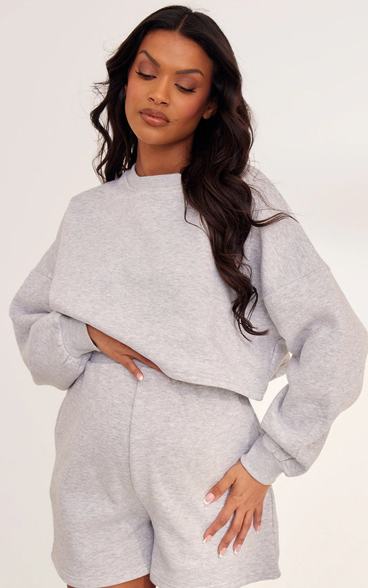 Maternity Ash Grey Oversized Elasticated Sweatshirt