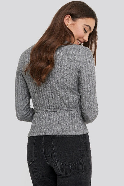 Overlap Ribbed Top