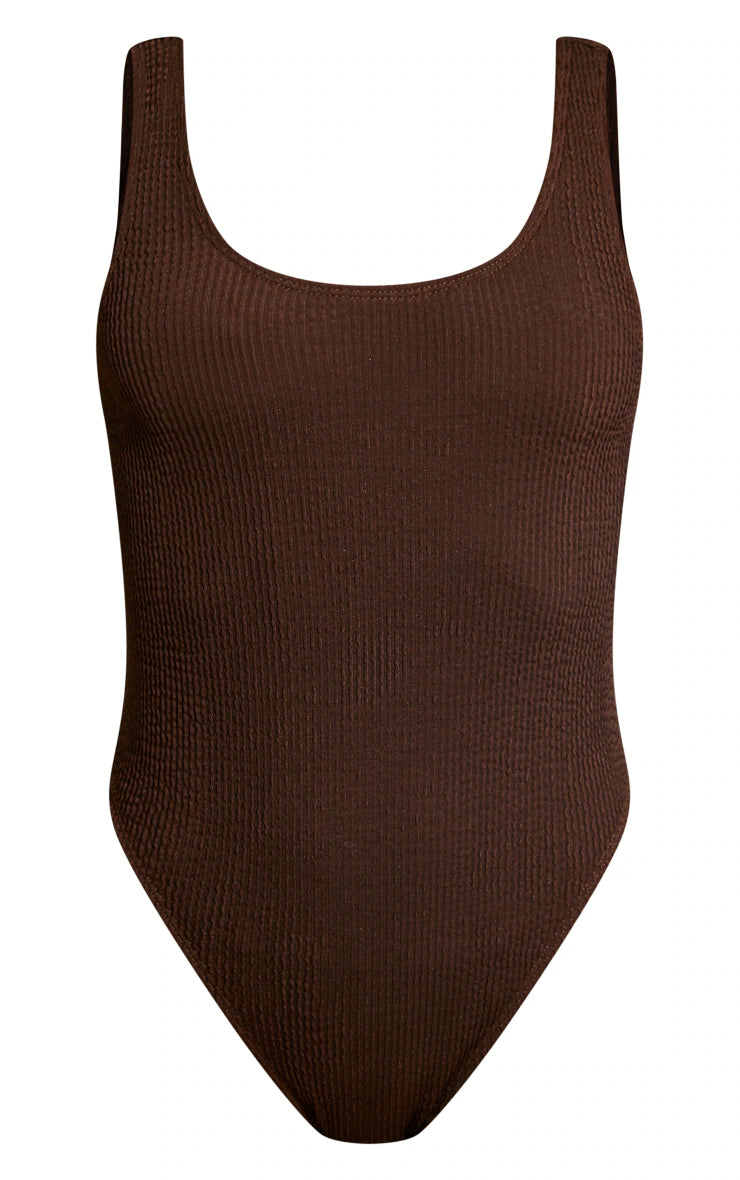 Chocolate Crinkle Low Scoop Back Swimsuit