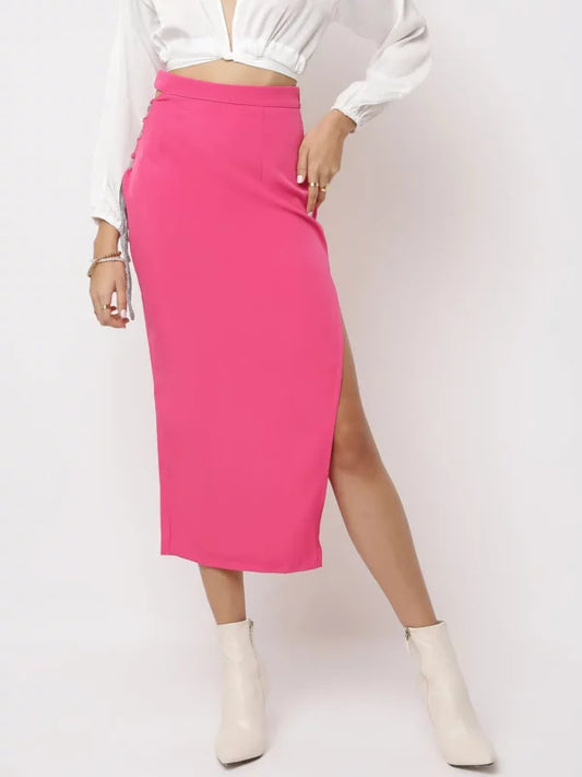 Diamante Lace Up Side Midi Skirt