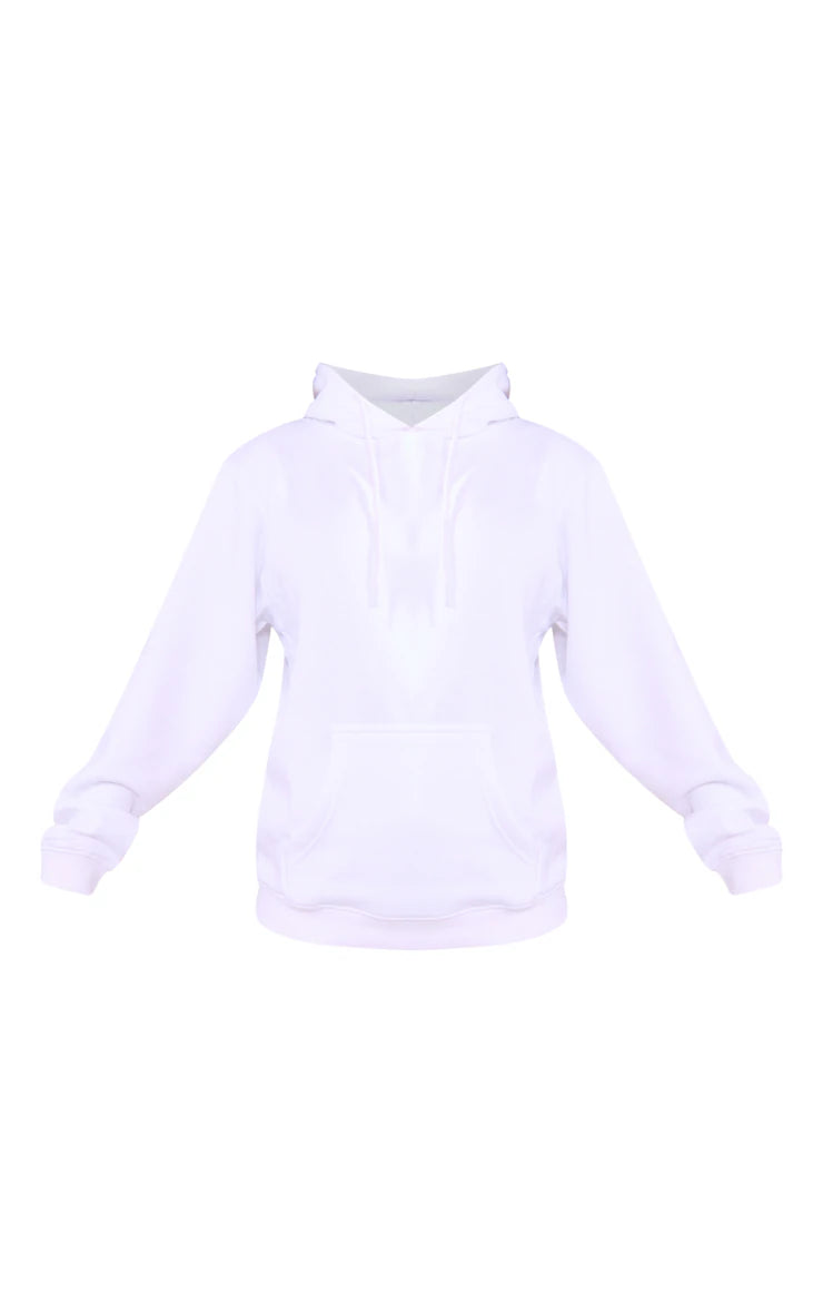 White Oversized Fit Sweat Hoodie