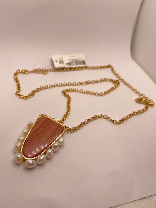 Semi Stone Precious Triangle Necklace