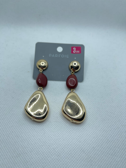 Lola Red Pearl Golden Earrings