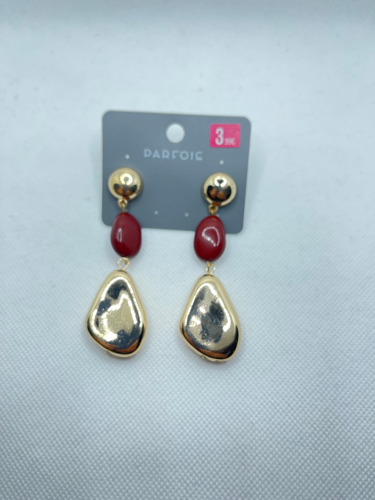 Lola Red Pearl Golden Earrings