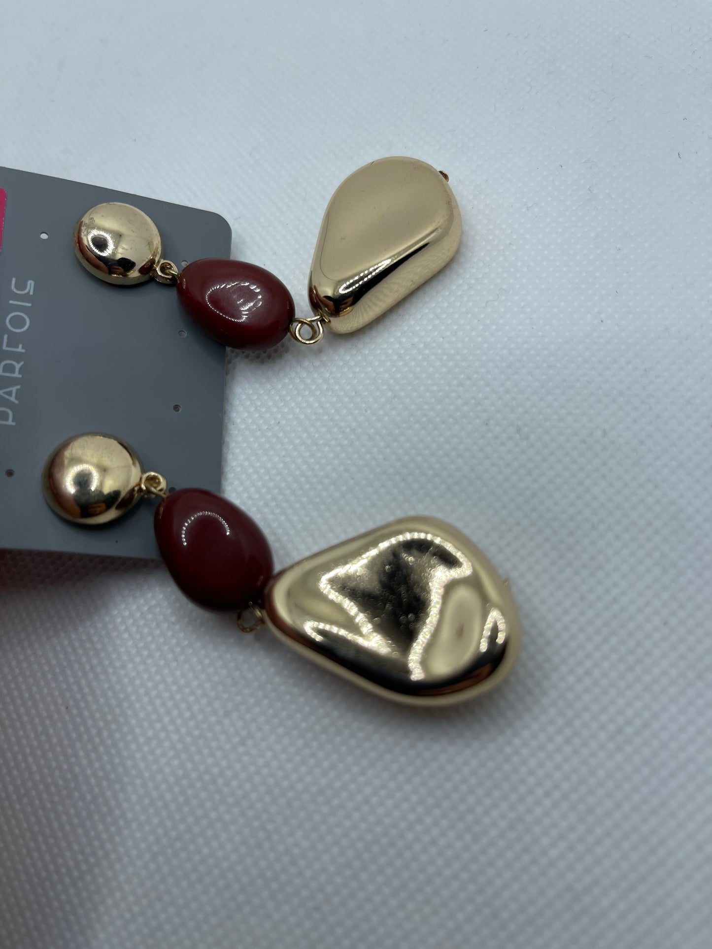 Lola Red Pearl Golden Earrings