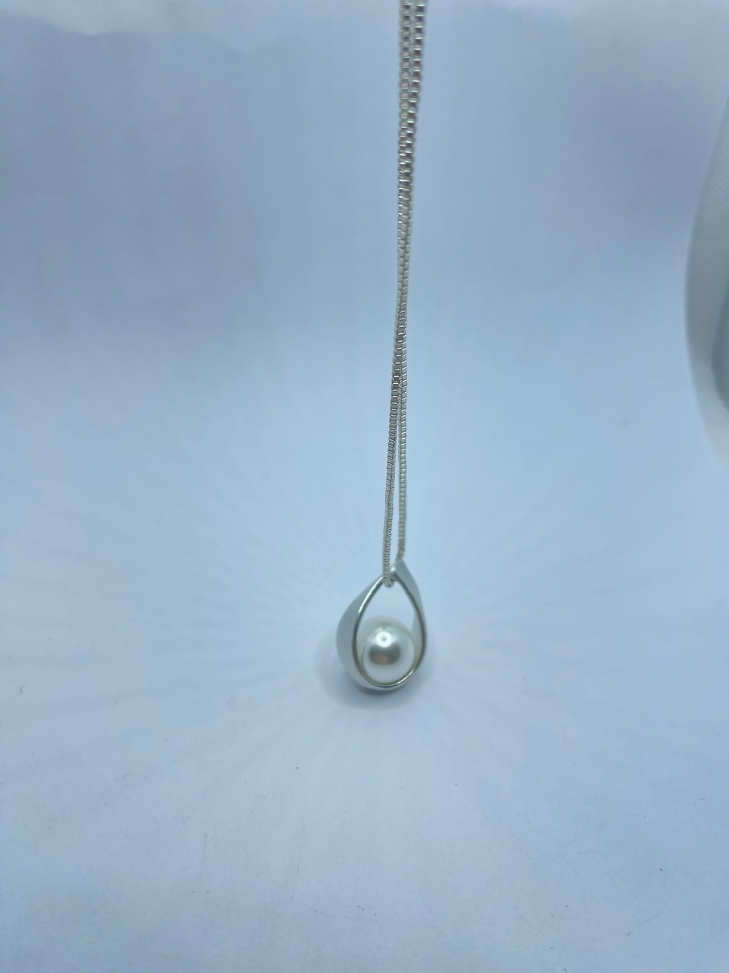 White Pearl Silver Necklace