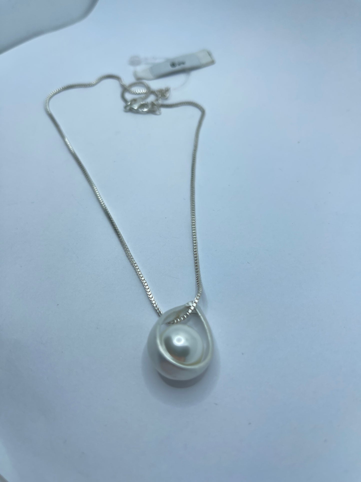 White Pearl Silver Necklace