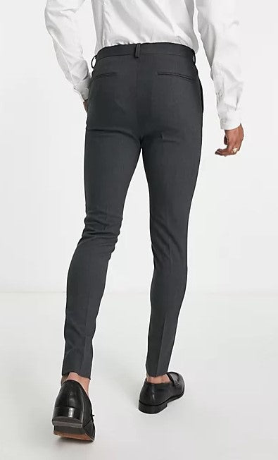 Super Skinny Smart Trouser In Charcoal