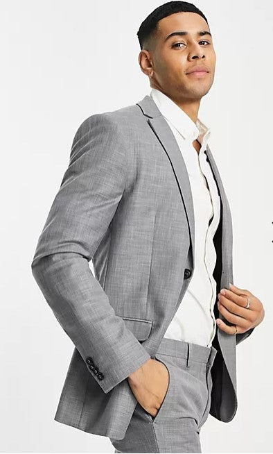 Topman Super Skinny Suit Jacket In Grey