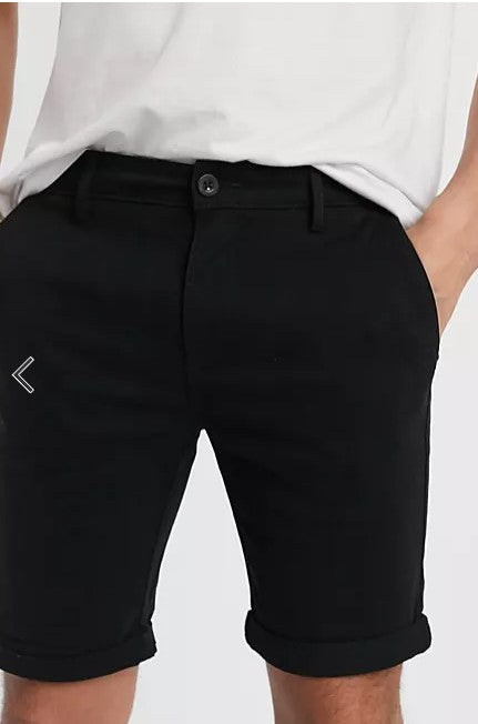 Topman  Skinny Chino Shorts In Black