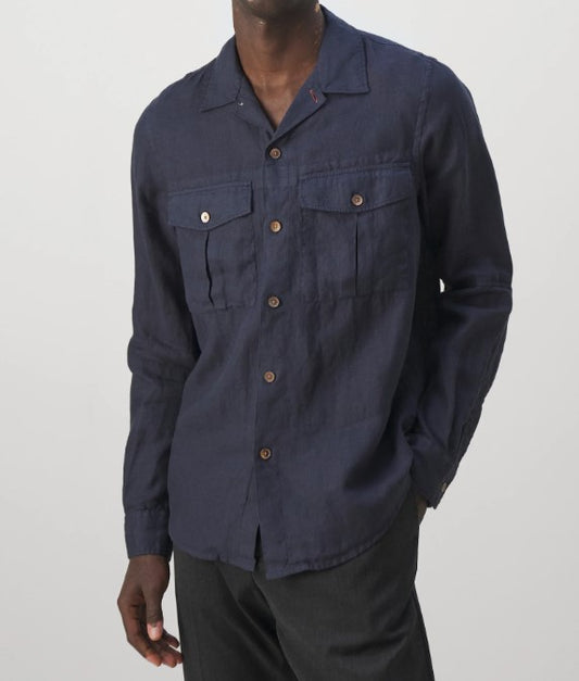 PS PAUL SMITH MENS L/S CASUAL FIT UTILITY - SHIRT - BLUES