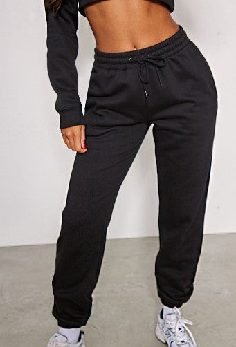 Black Cuffed Pocket Detail Joggers