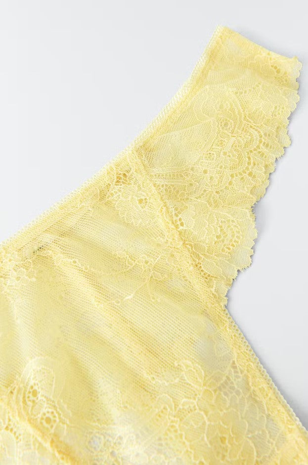 Melia lace thong - Yellow