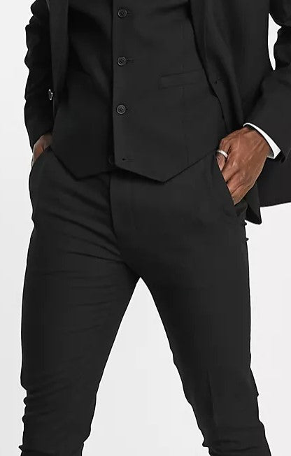 Skinny Suit Trousers In Black