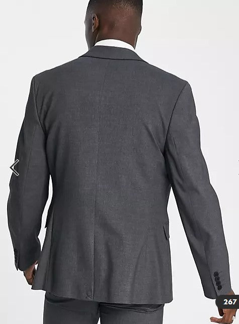 Skinny Suit Jacket In Charcoal