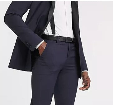 Tall Skinny Tuxedo Suit Jacket In Navy