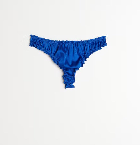 Eva satin string - Parisian Blue