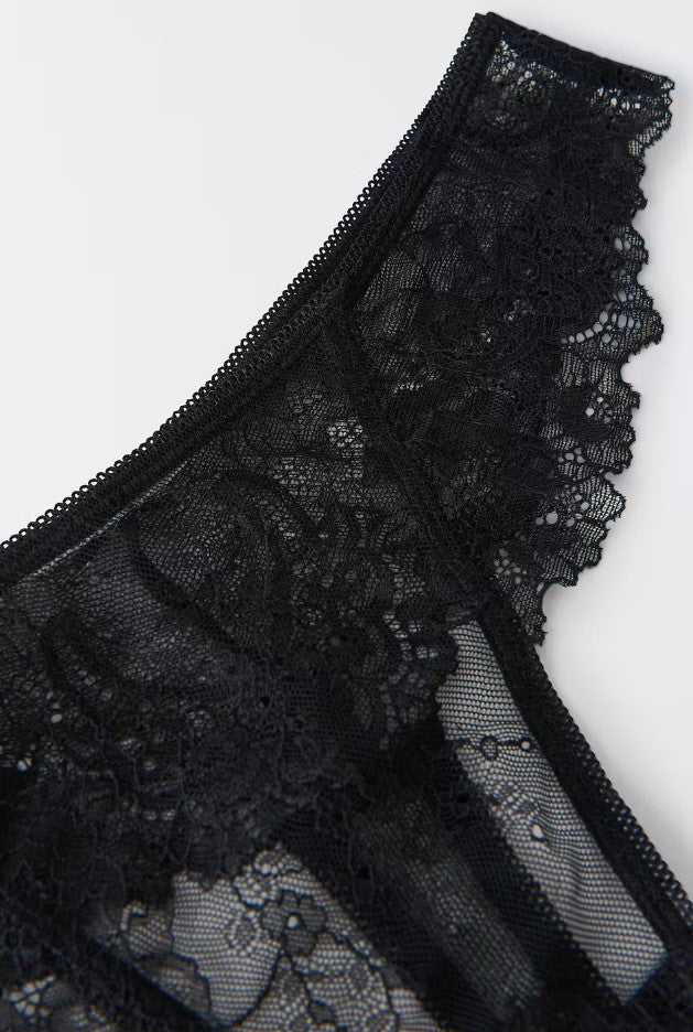 Melia lace thong - Black