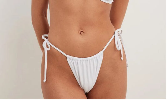 Drawstring Tie High Cut Bikini Panty