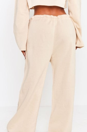 Shape Cream Toggle Waist Wide Leg Joggers